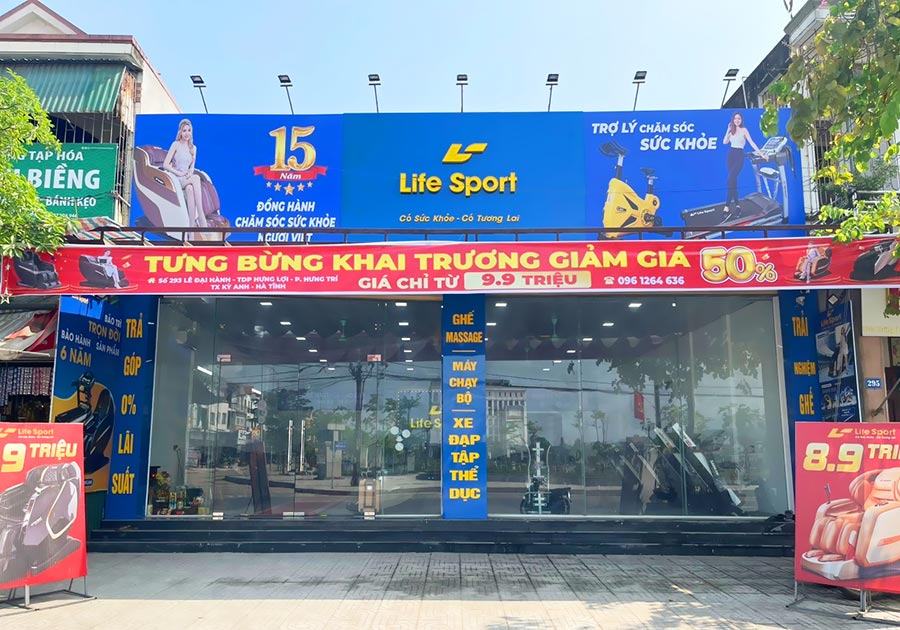 Lifesport Hà Tĩnh: Ghế Massage, Máy Chạy Bộ, Xe Đạp Tập