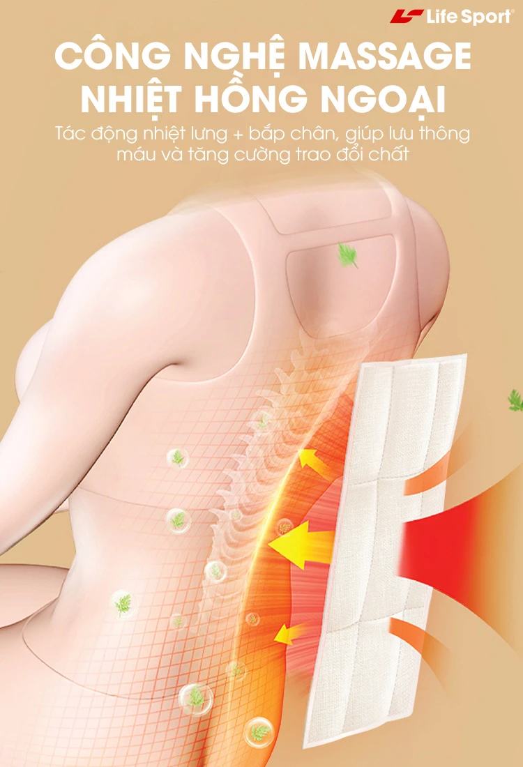 Massage nhiệt hồng ngoại sưởi ấm cơ thể