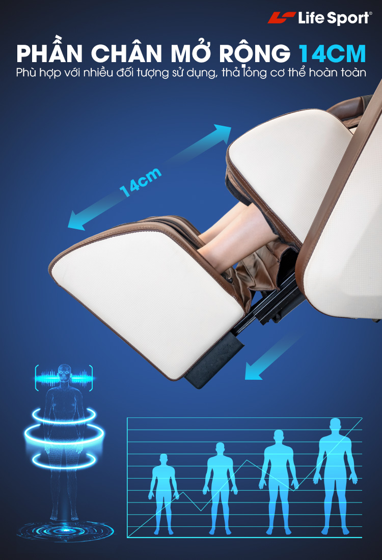 Ghế massage 5D chân mở rộng | LS-8000