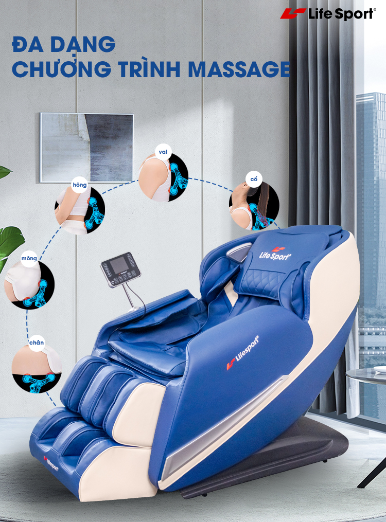 Ghế massage Life Sport LS -299 plus Đa dạng chương trình massage