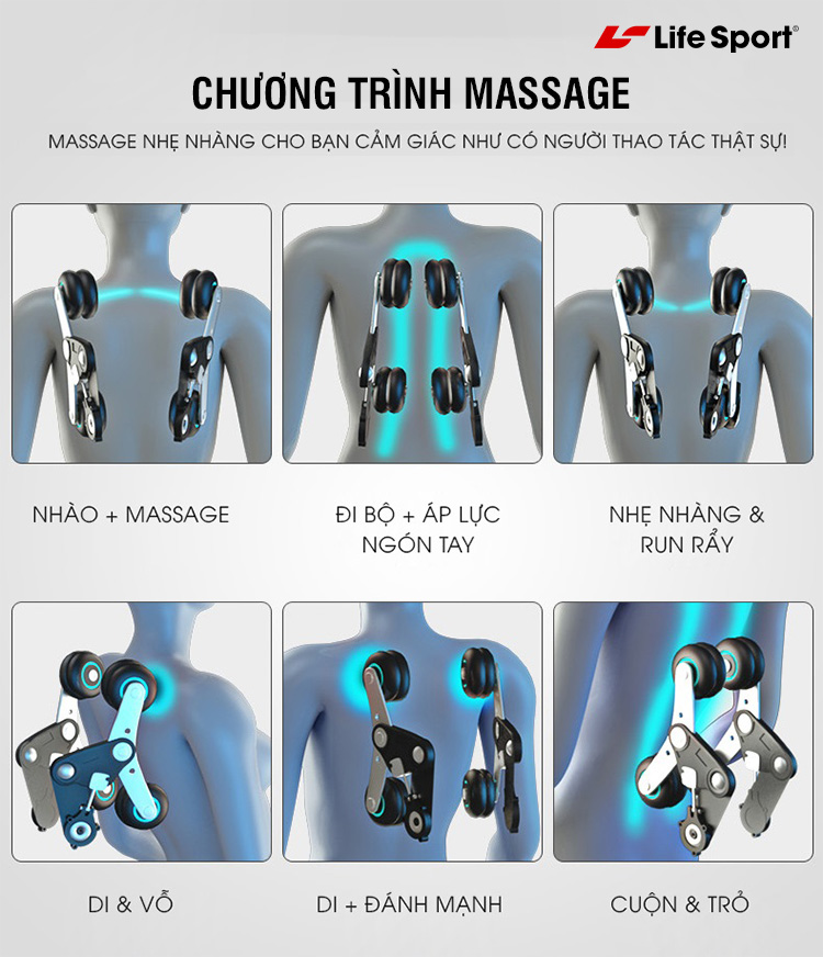 Ghế massage lifesport ls 1600 | chương trình massage tự động