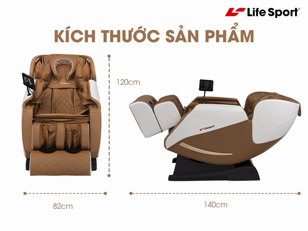 Ghế massage với kích thước hợp lý