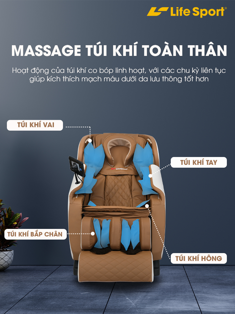 Ghế massage với hệ thông túi khí cải tiến