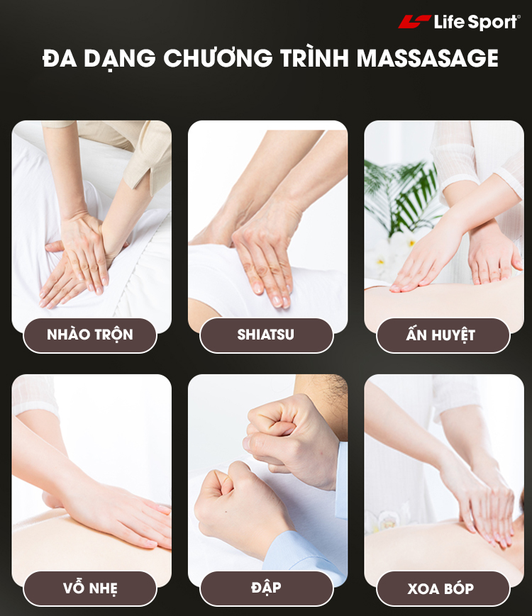 Ghế Massage LifeSport LS-2900 15 chương trình massage tự động mới lạ