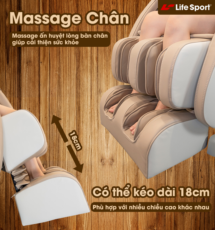 Ghế massage chân Lifesport LS-299 cải tiến | Góp 0%