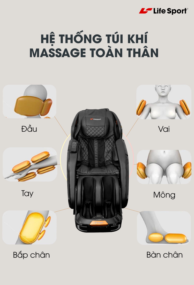 Ghế massage LifeSport LS-699 Túi khí toàn thân