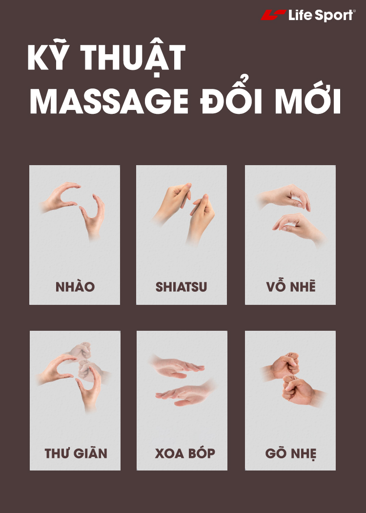 Ghế massage Lifesport LS-750/379 Kỹ thuật massage đổi mới