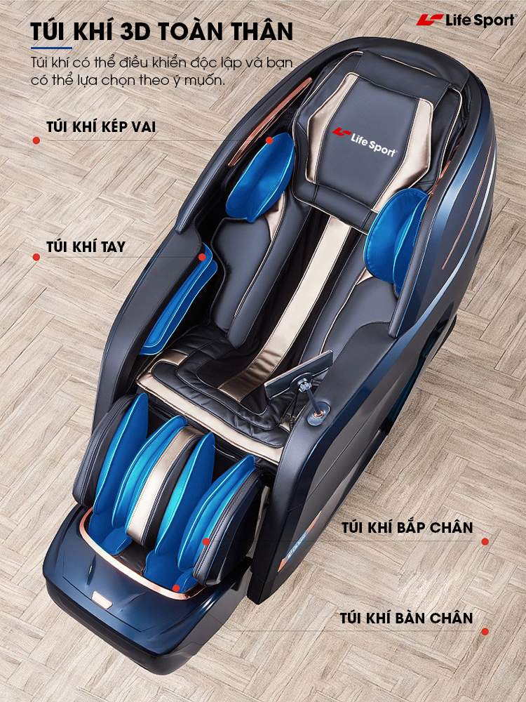 Ghế massage Life Sport LS-789 túi khí toàn thân