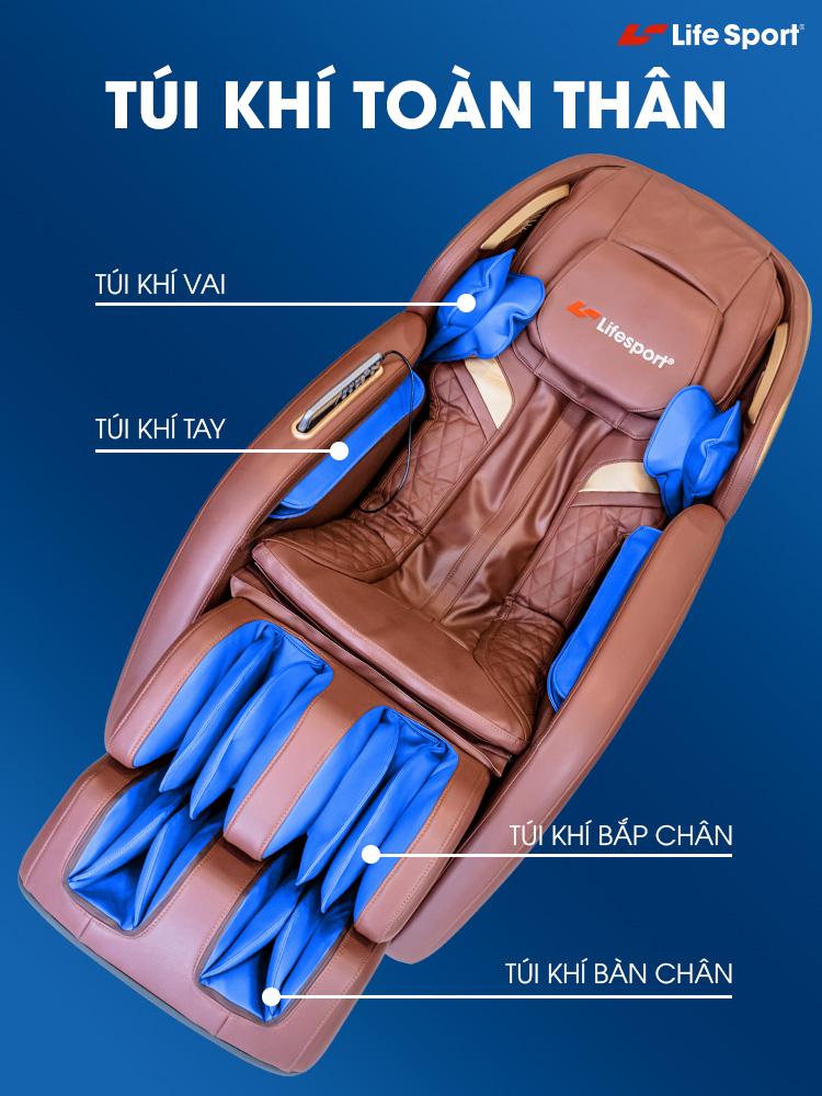 ghế massage ls 2600 | hệ thống túi khí toàn thân