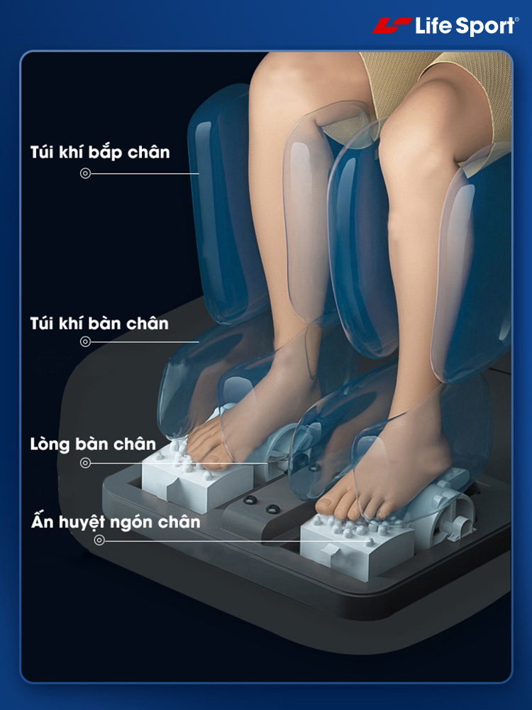 ghế massage chân ấn huyệt giúp lưu thông máu