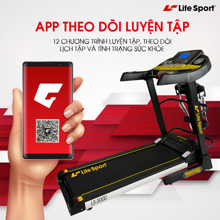 Máy chạy bộ Lifesport LS-3000 | Uy tín, góp 0%