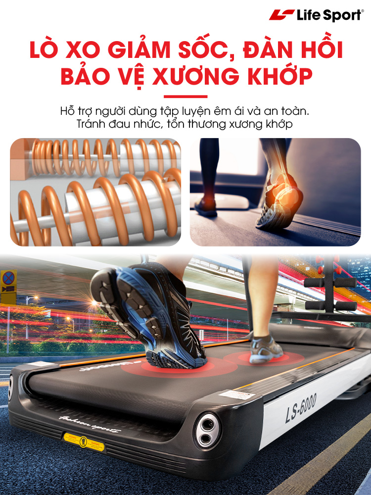 Máy chạy bộ tại nhà chính hãng | Lifesport 6000