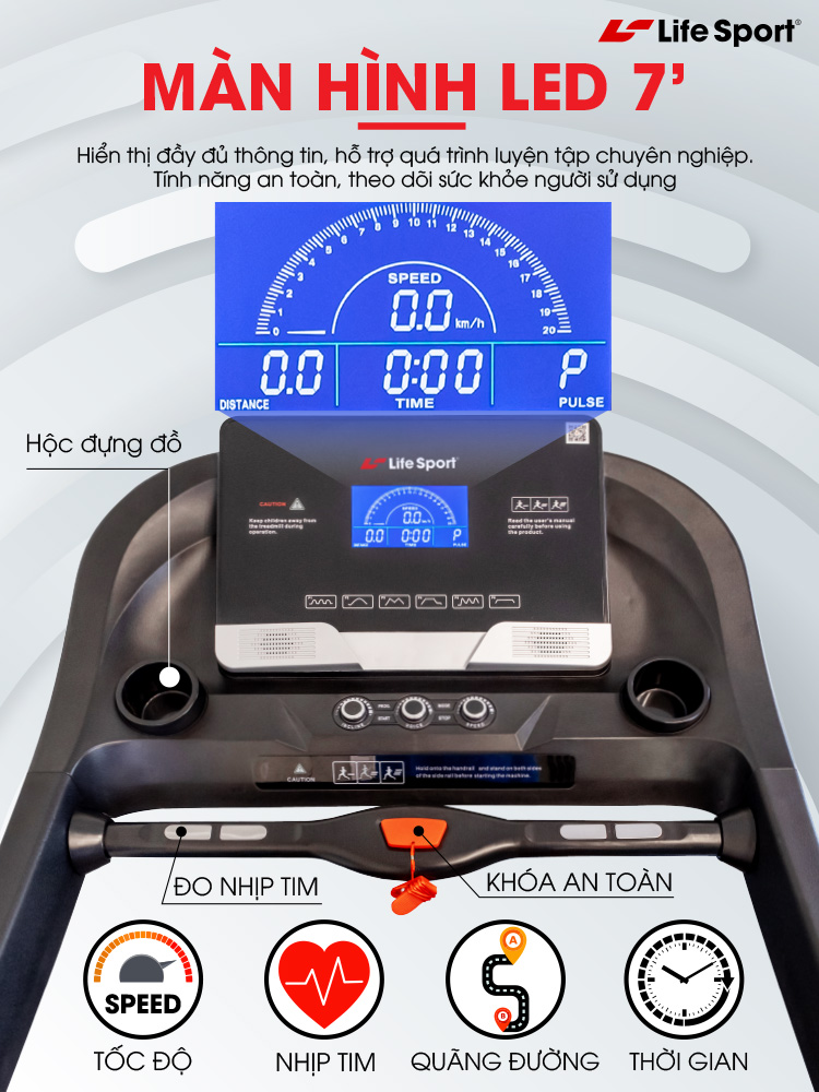 Máy chạy bộ có màn hình lớn, rõ ràng | LS-6000