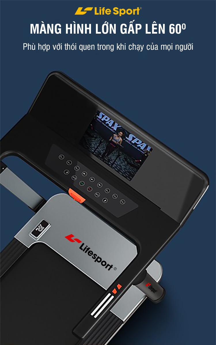 máy chạy bộ lifesport ls 7010 | màn hình lớn và gập 60 độ