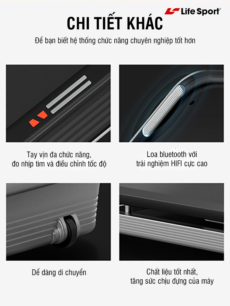 Máy chạy bộ lifesport 7010 | chức năng đo nhịp tim
