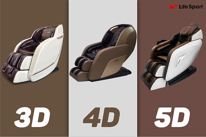Ghế massage 3D, 4D, 5D có khác gì nhau
