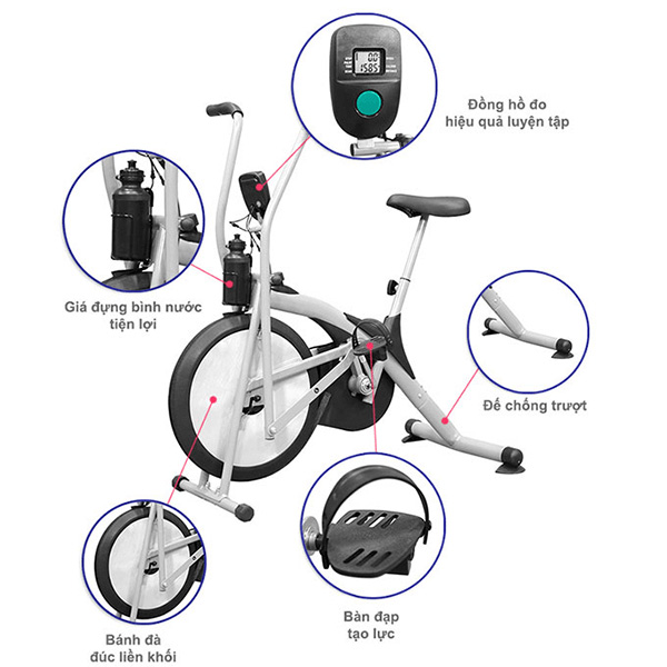 Xe đạp tập air bike với thiết kế nhỏ gọn