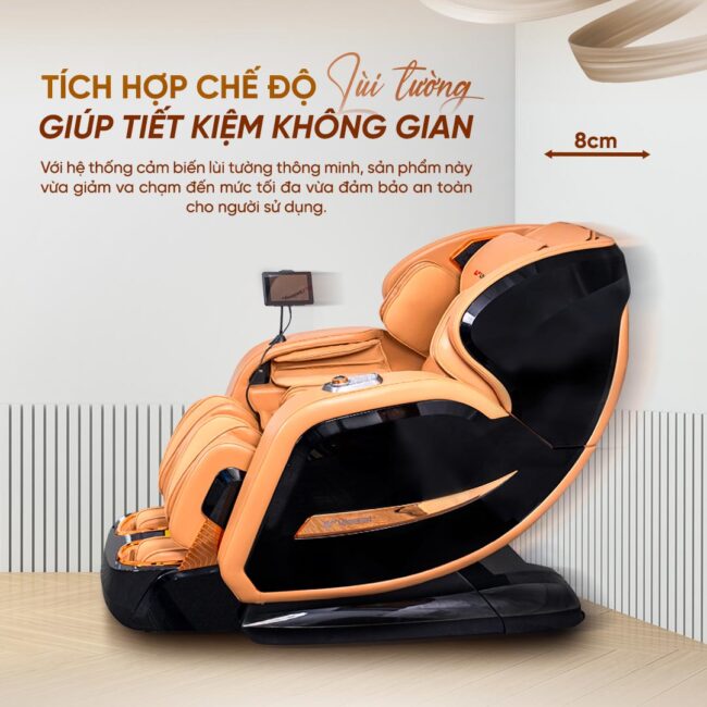 Ghế massage Lifesport LS-799 trang bị tính năng lùi tường thông minh
