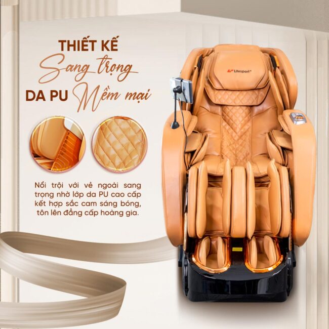 Ghế massage Lifesport LS-799 thiết kế bằng chất liệu da PU mềm mại