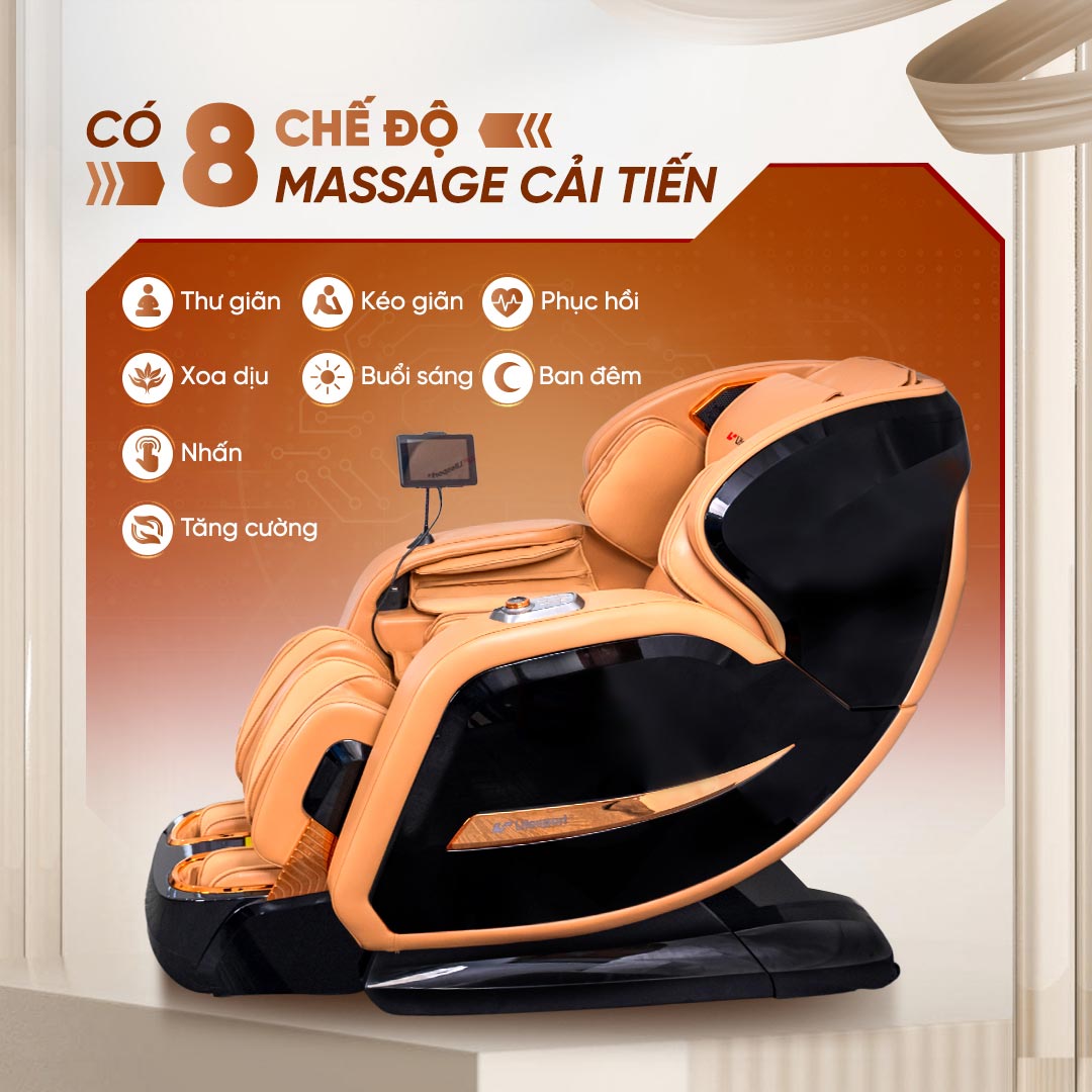 Ghế massage Lifesport LS-799 có 8 chế độ massage