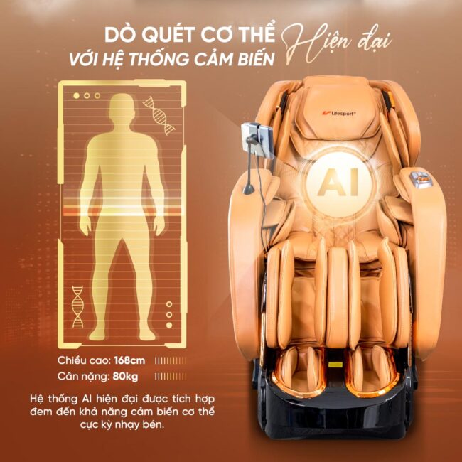 Ghế massage Lifesport LS-799 dò quét cơ thể thông minh