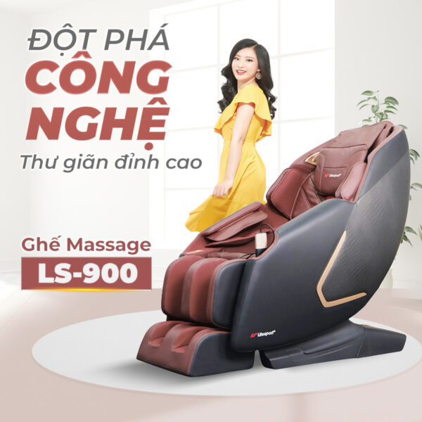 Ghế massage Lifesport LS-900 thiết kế với công nghệ hiện đại