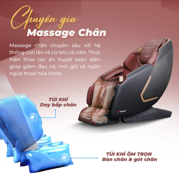 Ghế massage Lifesport LS-900 có chế độ mát xa chân chuyên sâu