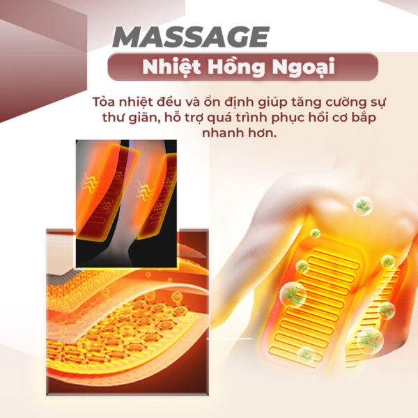 Ghế massage Lifesport LS-900 có chế độ massage nhiệt hồng ngoại