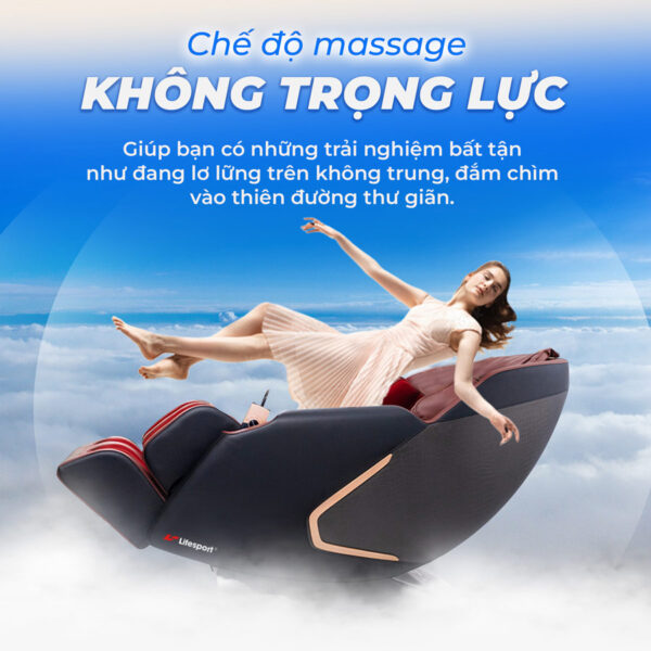 Ghế massage Lifesport LS-900 với chế độ không trọng lực, giúp thư giãn cực đỉnh
