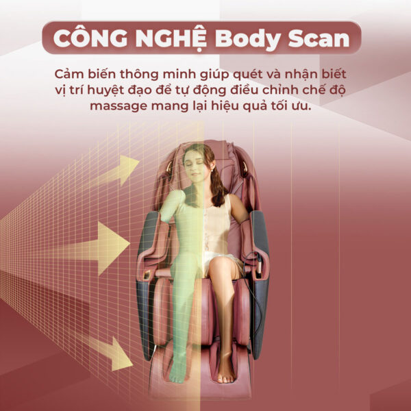 Ghế massage Lifesport LS-900 có công nghệ Body scan