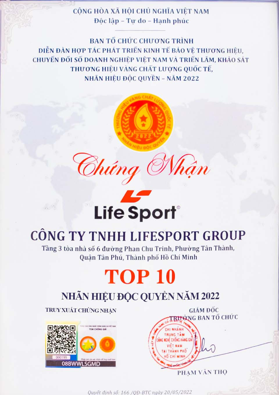 chung nhan lifesport top 10