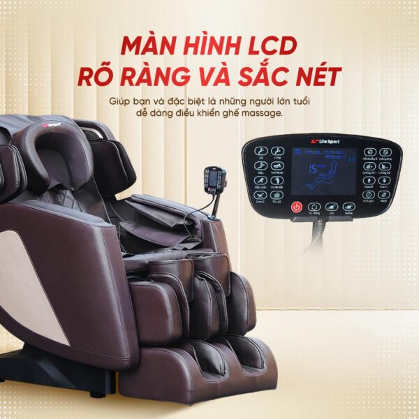 Điều khiển ghế massage Lifesport LS-169 bằng màn hình LCD cảm ứng