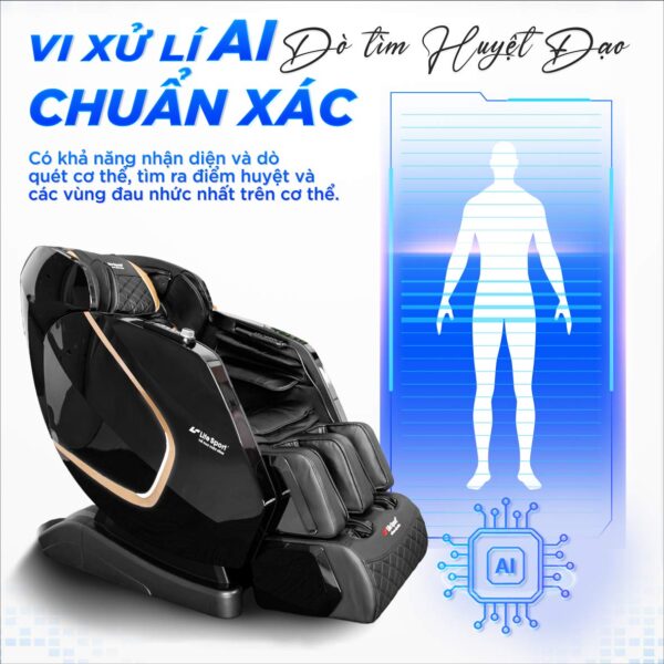 Ghế massage Lifesport LS-599 có khả năng dò tìm huyệt đạo chính xác