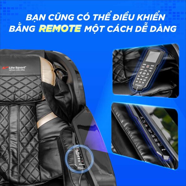 Ghế massage Lifesport LS-599 có 1 remote để điều khiển