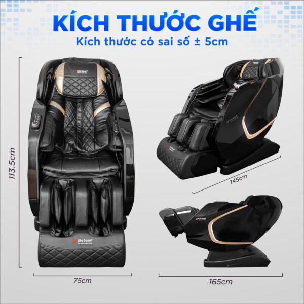 Kích thước ghế massage Lifesport LS-599