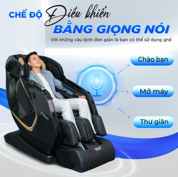 Ghế massage Lifesport LS-599 có chế độ điều khiển bằng giọng nói tiếng Việt
