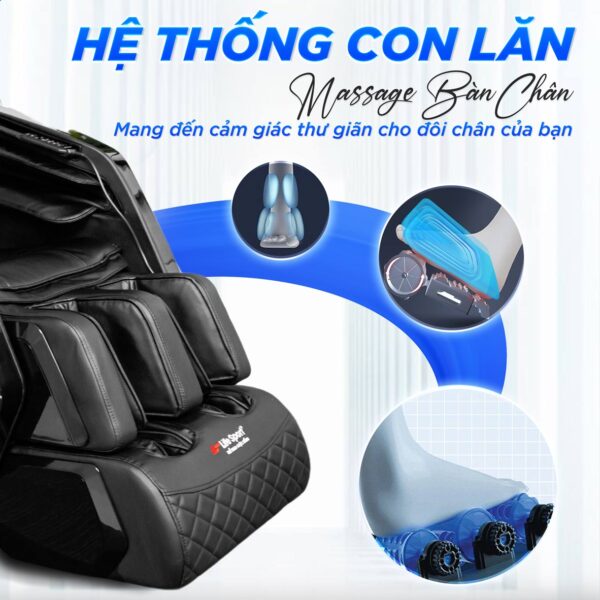 Ghế massage Lifesport LS-599 có hệ thống con lăn massage ở chân tiên tiến