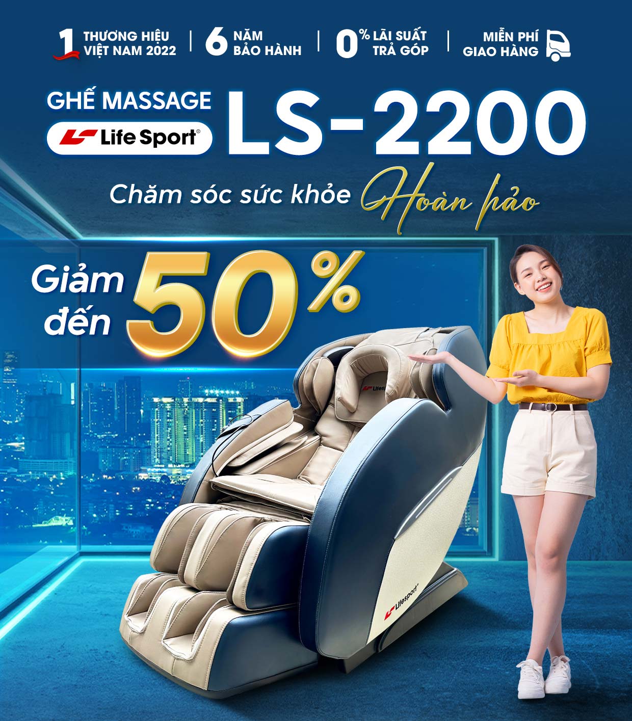 Ghế massage Lifesport LS-2200 giảm đến 50%