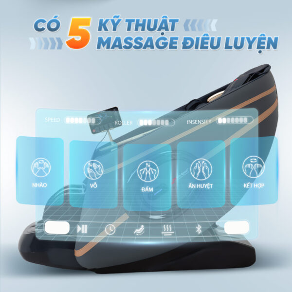 Ghế Massage Lifesport LS-339 có 5 kỹ thuật massage