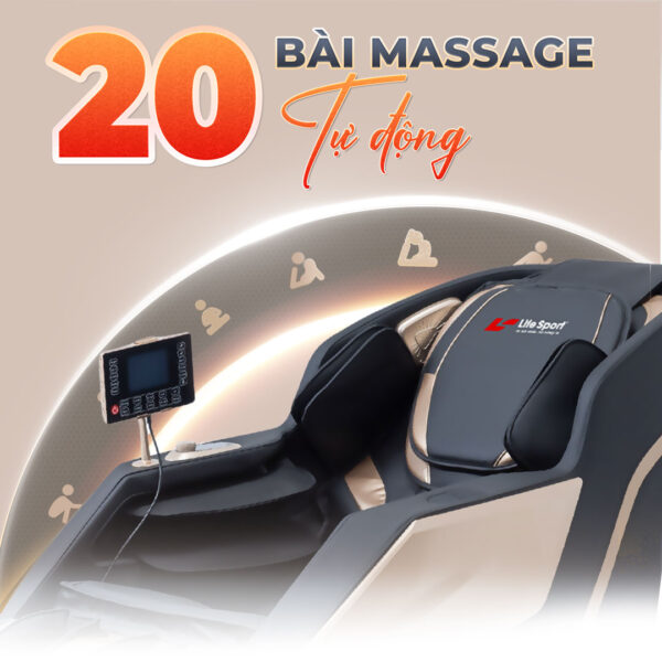 Ghế massage Lifesport LS-359 trang bị đến 20 bài massage tự động