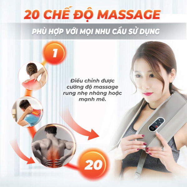 Đai massage cổ Sakuchi UK-878 trang bị 20 chế độ massage