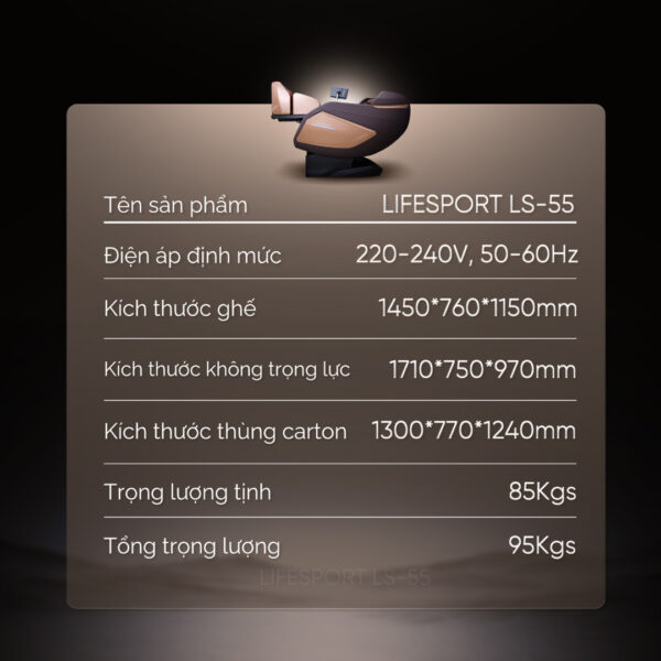 Ghe massage Lifesport LS 55 16