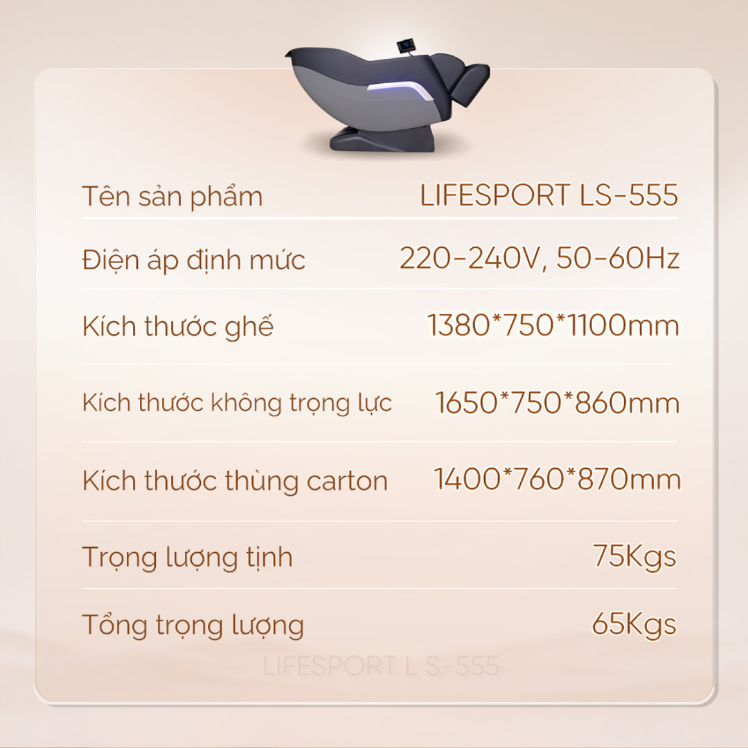 Ghe massage Lifesport LS 555 16 1
