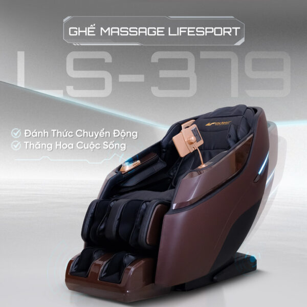 Ghế Massage Lifesport LS-379 - Đen Nâu Ghe massage lifesport ls 379 den nau 2