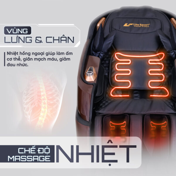 Ghế Massage Lifesport LS-379 - Đen Nâu Ghe massage lifesport ls 379 den nau 9