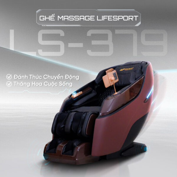Ghế Massage Lifesport LS-379 - Đen Nâu Đỏ Ghe massage lifesport ls 379 den nau do 2