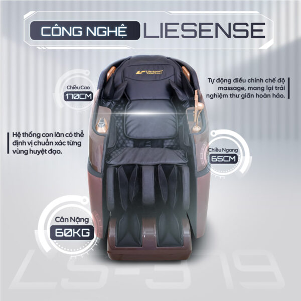 Ghế Massage Lifesport LS-379 - Đen Nâu Đỏ Ghe massage lifesport ls 379 den nau do 7