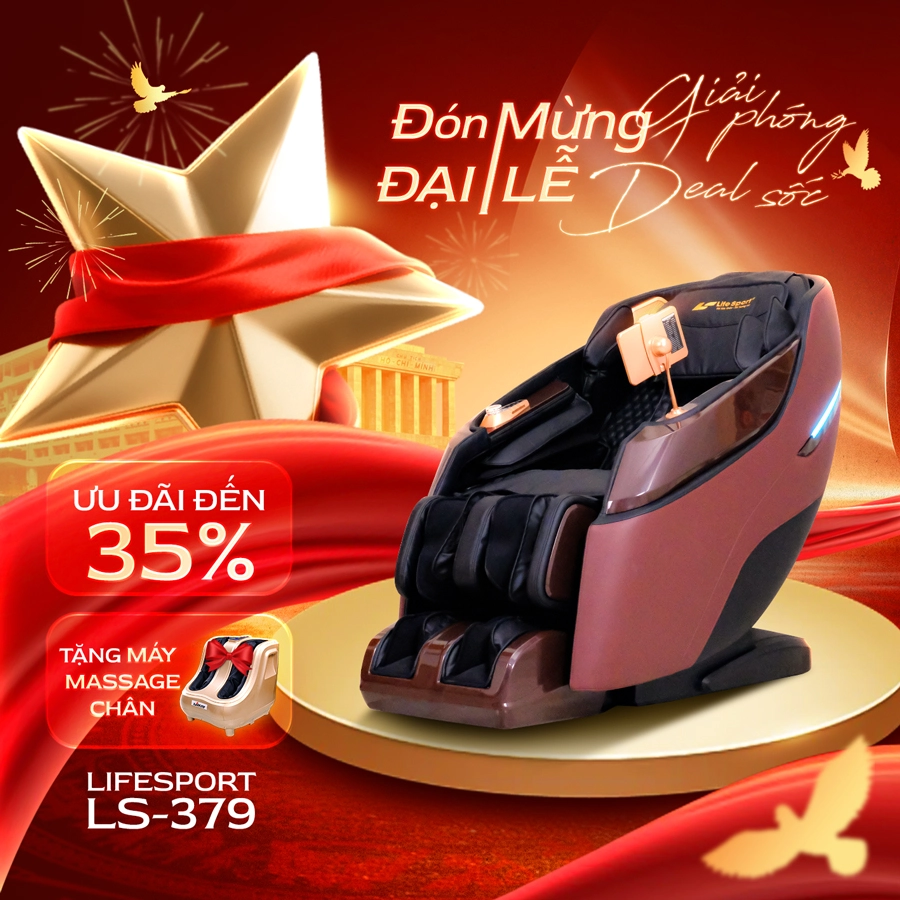Mua ghế massage LS-379 giảm đến 35% tặng máy massage chân