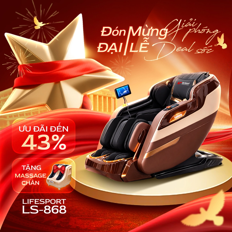 Mua ghế massage LS-868 giảm đến 43% tặng máy massage chân